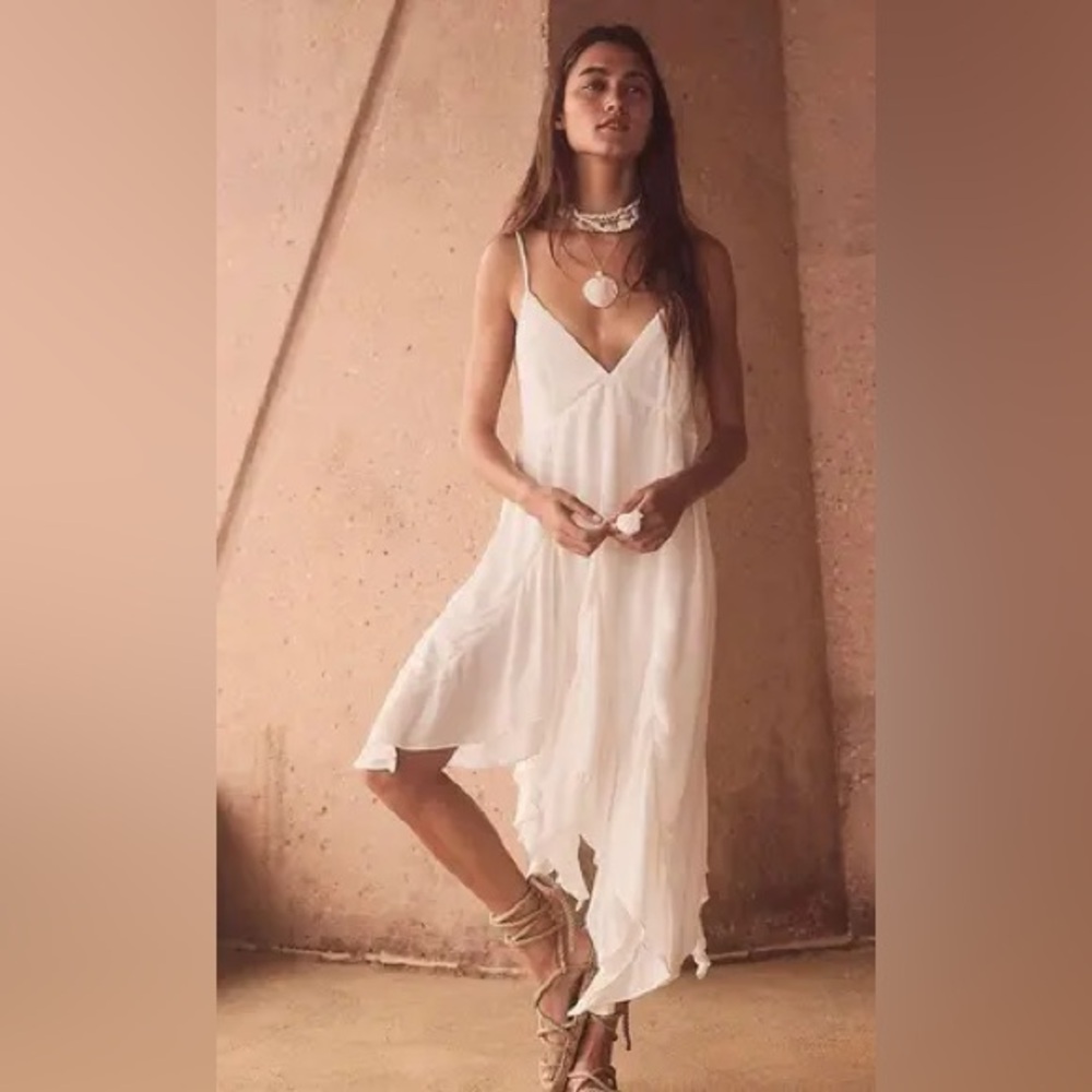 Free People Ivory Asymmetrical Boho Dress
